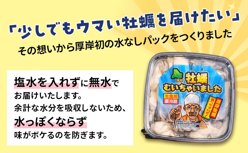6ヵ月 定期便 牡蠣 生食 むき身 300g×1 無水パック 北海道 厚岸産 ちょびっと 牡蠣むいちゃいました【マルユウ海楽】[ カキ 牡蠣 貝 海のミルク ブランド牡蠣 海鮮 国産 むきかき 剥き身 少量 オイスター マルえもん ]