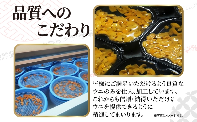 うに 北海道産 バフンウニ 塩水パック 100g×2 【マルタク水産】[ 雲丹 ウニ 新鮮 海産物 冷蔵 濃厚 甘い 国産 ] 