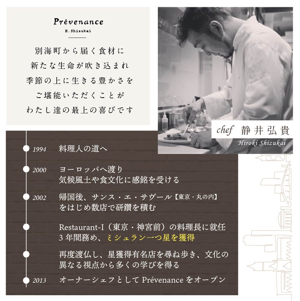 【南青山　フレンチ】Prevenance　静井シェフのセンスが光る「別海町厳選コース」お食事券2名様【CC0000034】（ 東京 食事券 東京 お食事券 東京 御食事券 東京 ディナー食事券 東京 ペア食事券 2名様食事券 2名食事券 2人 2人様 お2人様 二人 二人様 お二人様 東京都 東京 ）