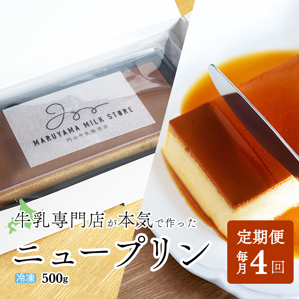 【定期便】濃厚プリン　New Pudding（ニュープディング）（500g×1本）×4ヶ月【be152-0931-100-4】