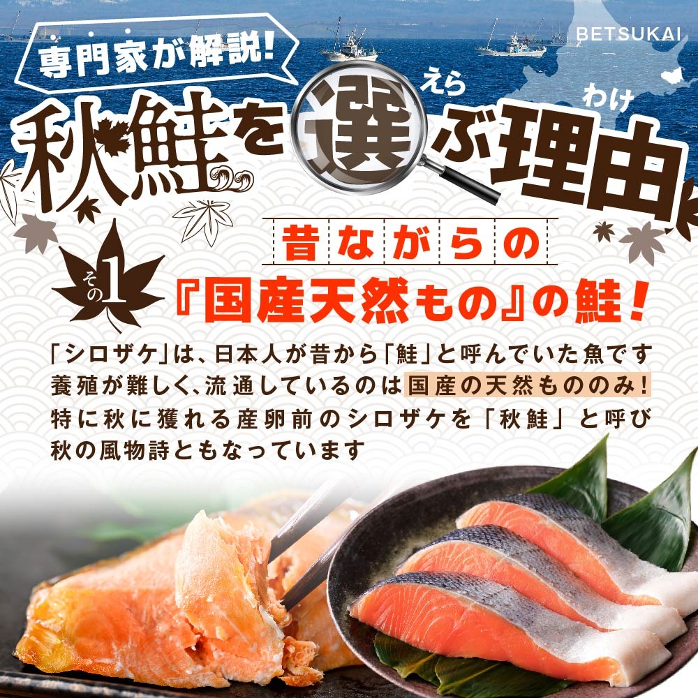 北海道産 秋鮭 カマ 1.2kg 無塩