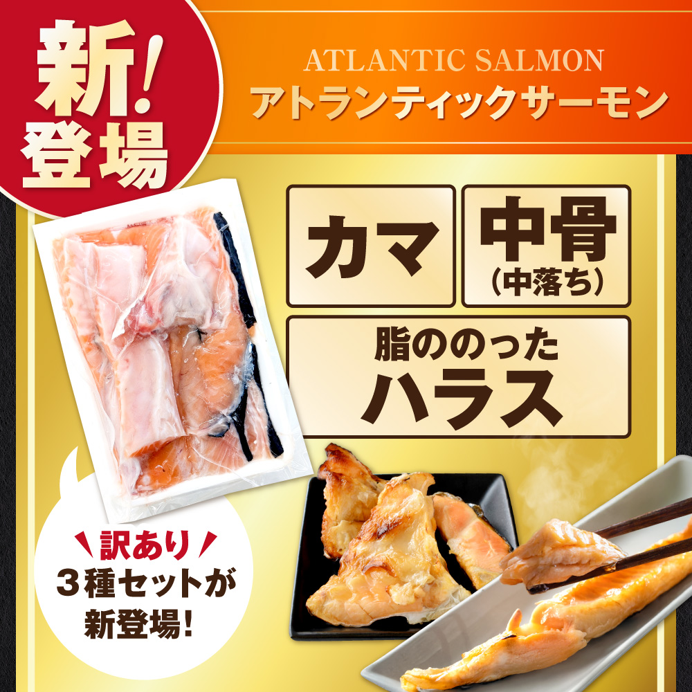 アトランティック サーモン 食べ比べ満足セット 1.3kg【SS00HXHY0】