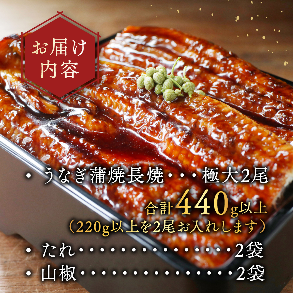 （6月）国産 極大 特上うなぎ(220g×2尾)