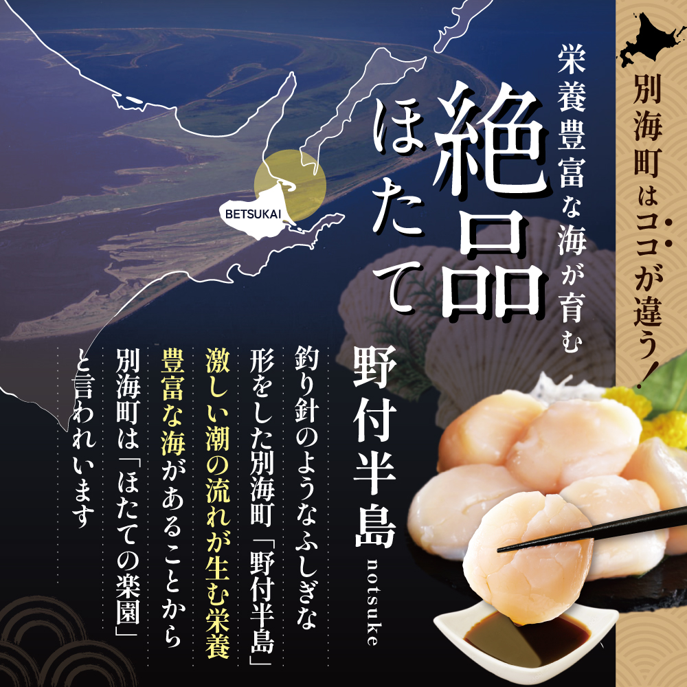 北海道野付産 特大ほたて 500ｇ 個包装（13～15玉前後）（Mサイズ）【KN0000024】