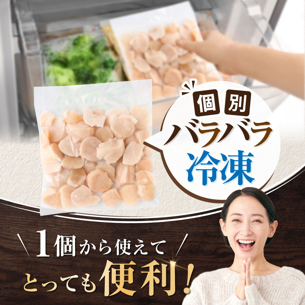 北海道産 ホタテ貝柱お料理用訳ありフレークB品 1kg（500g×2）【YC0002YH0】