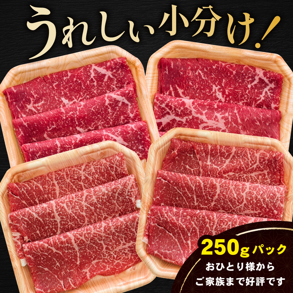黒毛和牛 赤身肉スライス（モモ ウデ）1kg（250g×2パック×2箱）（肉 にく 牛肉 北海道 別海町 しゃぶしゃぶ すき焼き ふるさと納税）