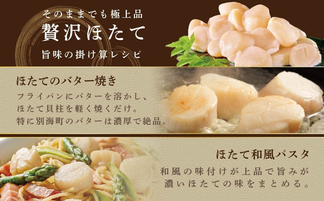 北海道野付産 特大ほたて 500ｇ 個包装（10〜13⽟前後）（Lサイズ）【KN0000025】