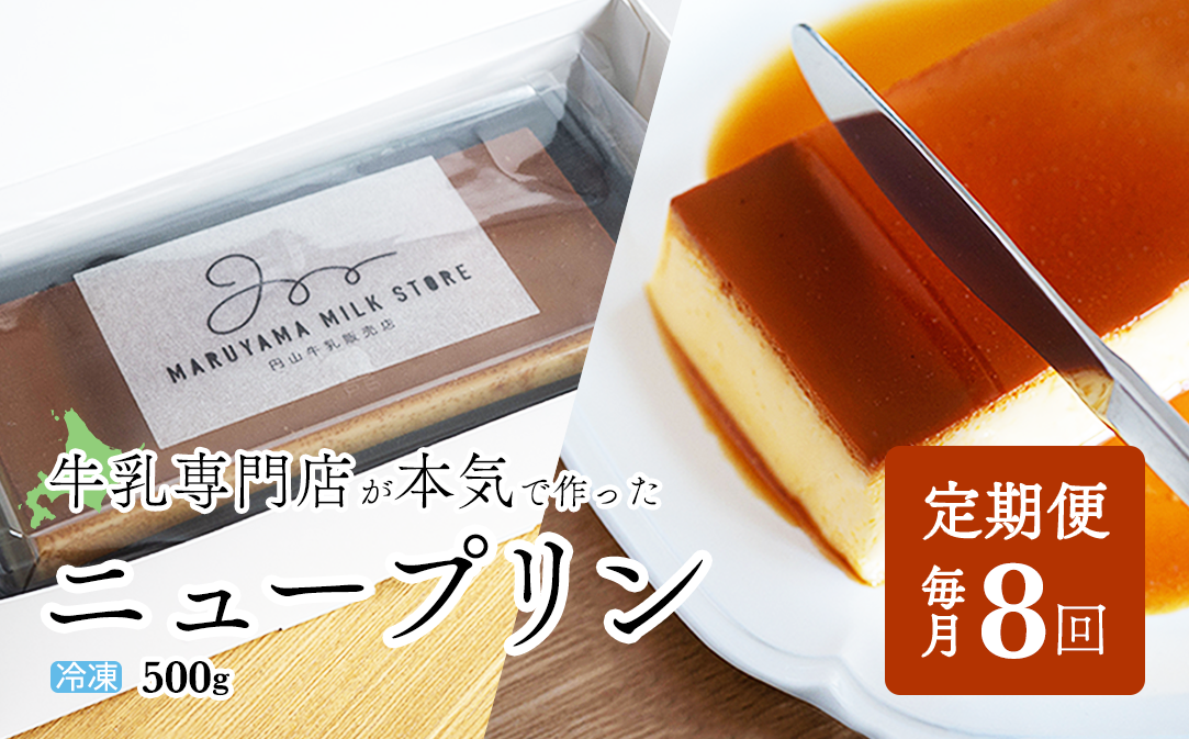 【定期便】濃厚プリン　New Pudding（ニュープディング）（500g×1本）×8ヶ月【be152-0931-100-8】