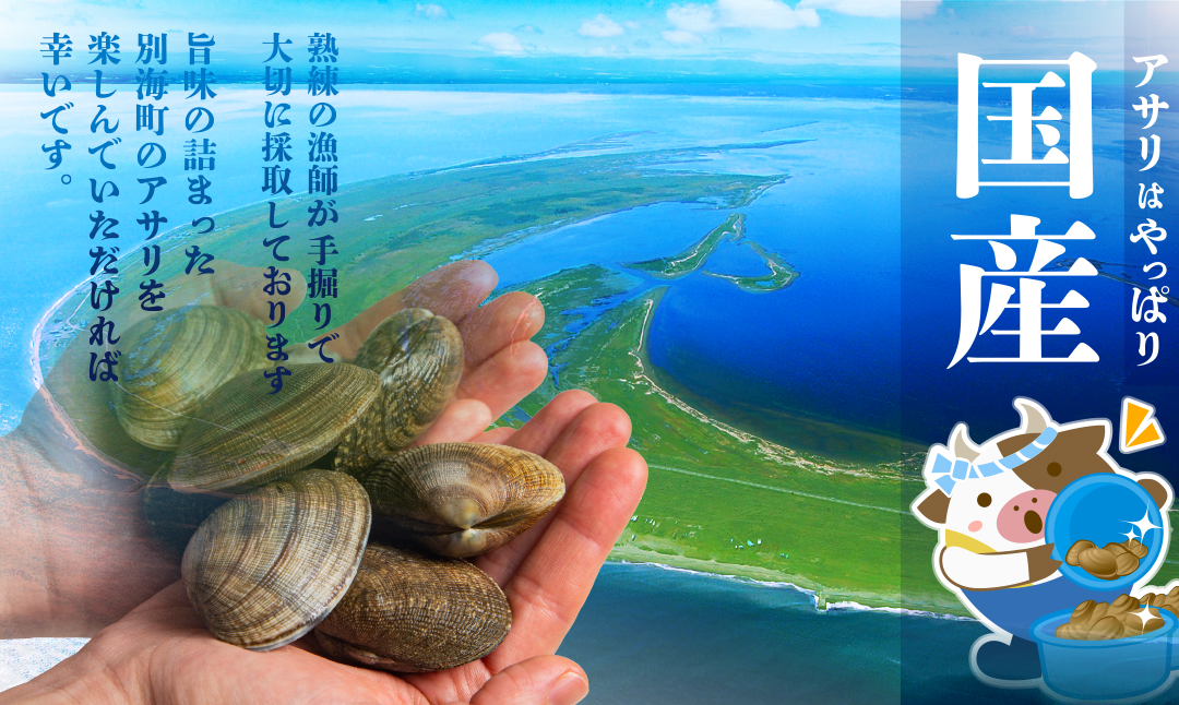 北海道野付産 あさり ボイルむき身 640g(160g×4) 貝付き3〜4kg 相当【NK0000RO0】