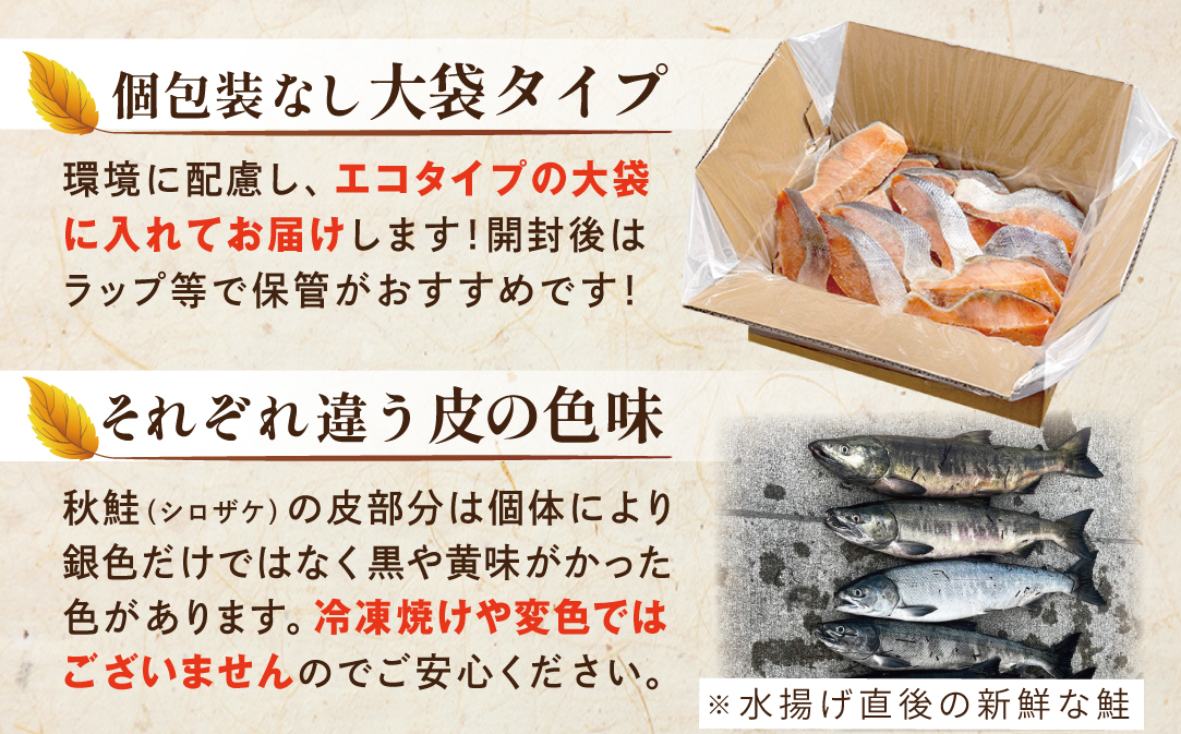 【訳あり】秋鮭ドンっ！無塩 秋鮭 切り身 1.5kg 【KN000PB06】