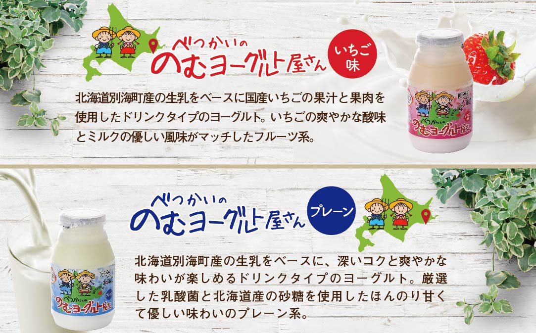 べつかいののむヨーグルト（プレーン/いちご各5本）（DYG-02）