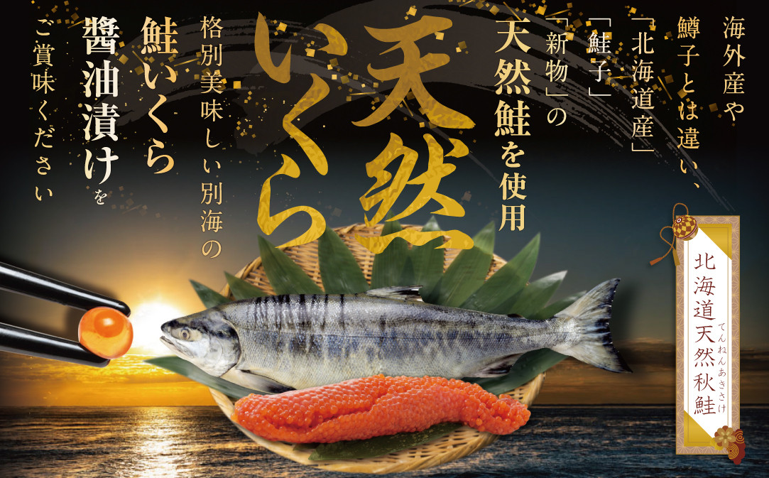 いくら ホタテ 海鮮 セット ！ 北海道 中粒ホタテ 500g（約35粒） & いくら 醤油漬け 250g（野付漁業協同組合）