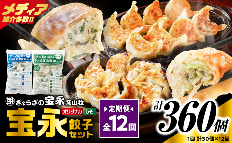 【定期便・全12回 毎月】手包み餃子 ぎょうざの宝永 しそ餃子30個セット（宝永餃子15個入×1袋・しそ餃子15個入×1袋） 定期便 定期 惣菜 総菜 ギョウザ しそ餃子 餃子 冷凍餃子 焼き餃子 水餃子子