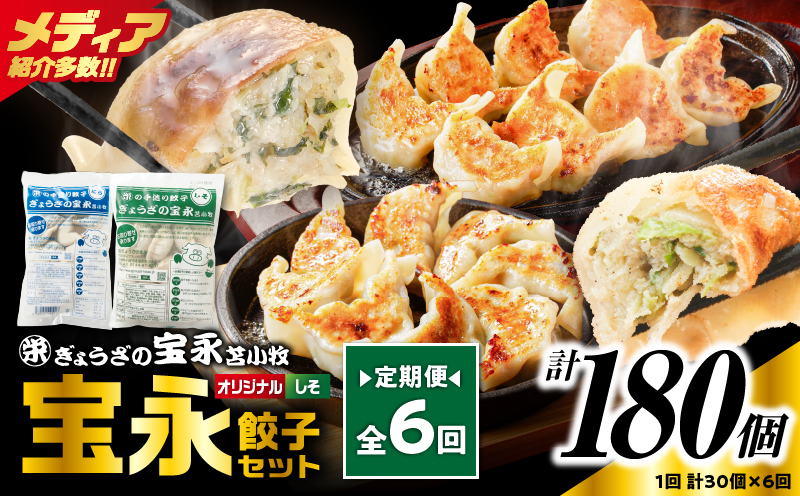 【定期便・全6回 毎月】手包み餃子 ぎょうざの宝永 しそ餃子30個セット（宝永餃子15個入×1袋・しそ餃子15個入×1袋） 定期便 定期 惣菜 総菜 ギョウザ しそ餃子 餃子 冷凍餃子 焼き餃子 水餃子