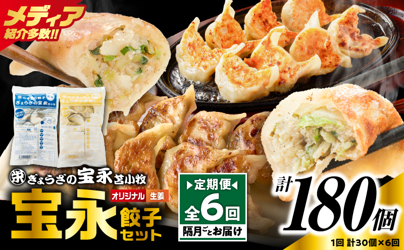 【定期便・全6回 隔月】手包み餃子 ぎょうざの宝永 生姜餃子30個セット（宝永餃子15個入×1袋・生姜餃子15個入×1袋） 定期便 定期 惣菜 総菜 餃子 ぎょうざ ギョウザ 生姜餃子 冷凍餃子 冷凍