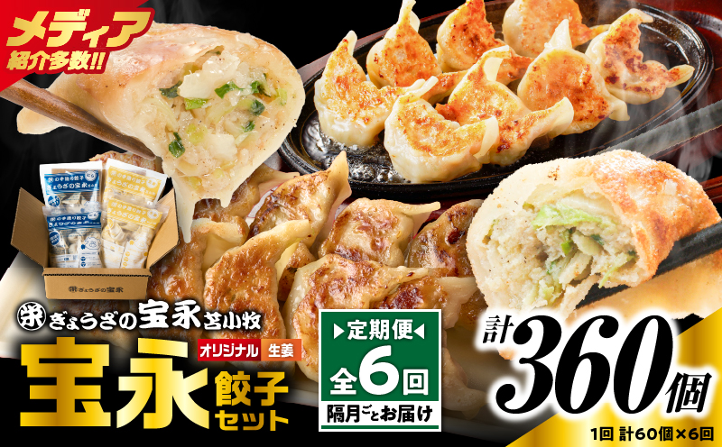 【定期便・全6回 隔月】手包み餃子 ぎょうざの宝永 生姜餃子60個セット（宝永餃子15個入×2袋・生姜餃子15個入×2袋） 定期便 定期 惣菜 総菜 餃子 ぎょうざ ギョウザ 生姜餃子 冷凍餃子 冷凍