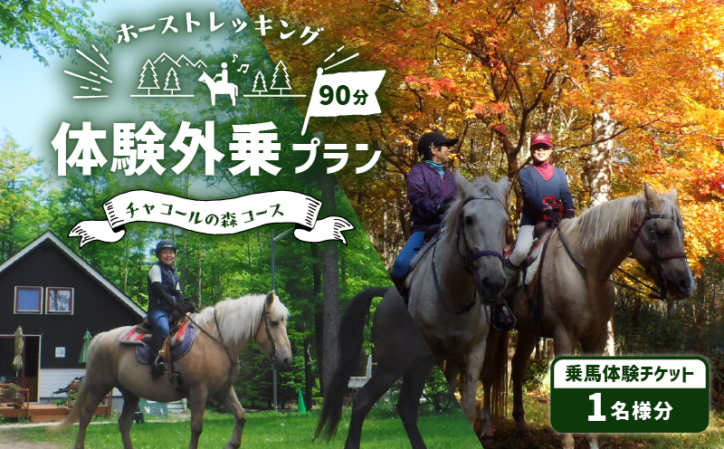 ホーストレッキング 体験外乗プラン 90分 「チャコールの森コース」 山歩き トレッキング アクティビティ 体験チケット チケット 券 ホーストレッキング  レッスン 野外トレッキング