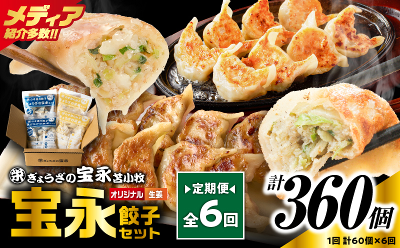 【定期便・全6回 毎月】手包み餃子 ぎょうざの宝永 生姜餃子60個セット（宝永餃子15個入×2袋・生姜餃子15個入×2袋） 定期便 定期 惣菜 総菜 餃子 ぎょうざ ギョウザ 生姜餃子 冷凍餃子 冷凍