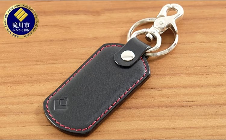 牛革 シンプルキーホルダー ブラック | 本革 レザー 革製品 鍵 ナスカン 男女兼用 メンズ レディース 革小物 日本製 北海道 滝川市