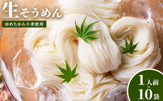 【ゆめちから小麦使用】生そうめん（1人前×10袋）【29000502】