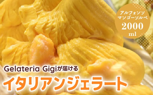 ジェラテリアGigiのイタリアンジェラート『アルフォンソマンゴーソルベ』2000ml【43002703】