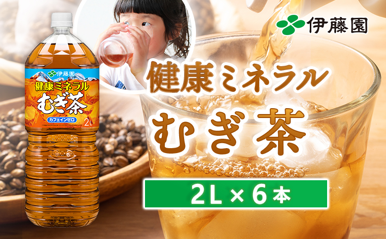 健康ミネラルむぎ茶 2000mlPET×6本 麦茶 飲料【50000701】