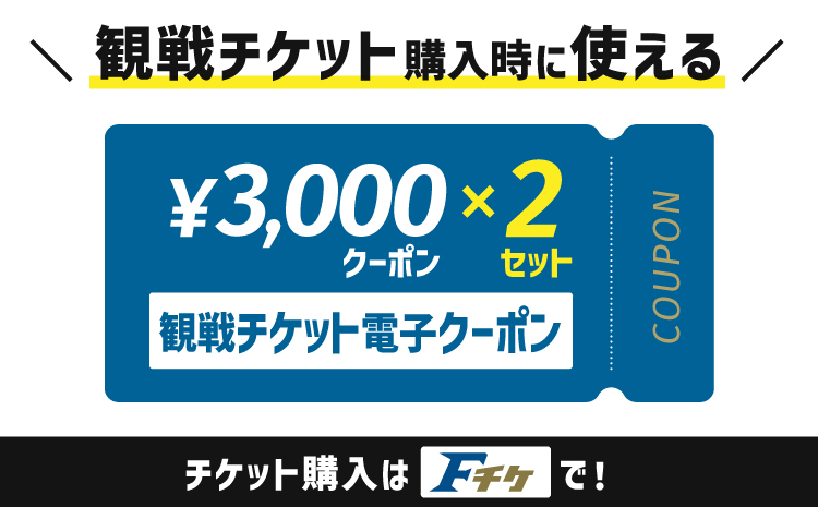 試合観戦チケット電子クーポン3,000円分×2セット