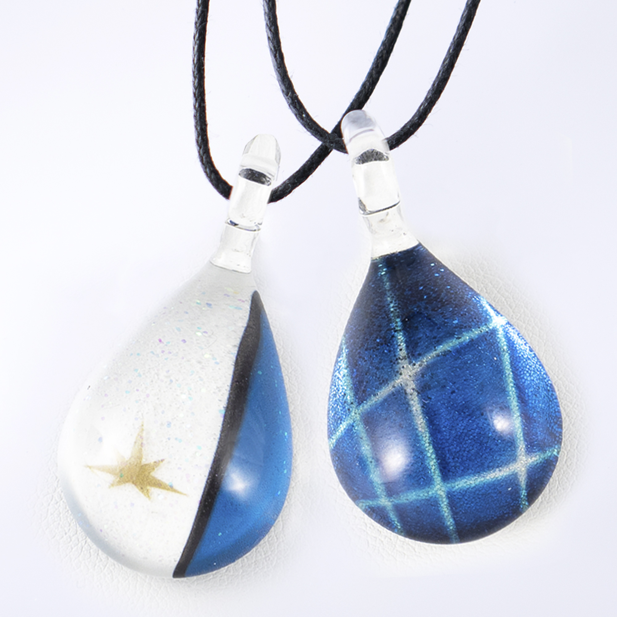 NORTH ONE GLASS JEWELRY  ２個セット FIGHTERS COLOR DROP+BLUE GLASS WALL ガラスアクセサリープレゼント