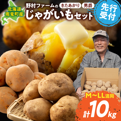 【先行予約】【9月下旬発送】北海道産 じゃがいも食べ比べセット 「きたあかり・男爵」 10kg  ジャガイモ 芋 いも 秋野菜 季節の野菜 直送農場 北海道雨竜町産 サイズ混同 野菜 U012-0006