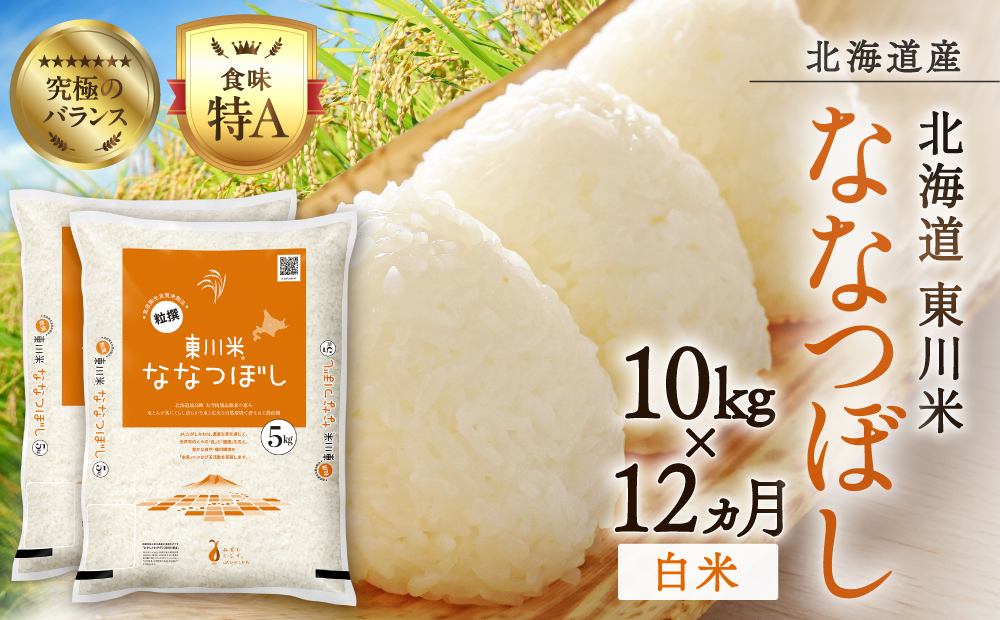 【 令和８年産 新米 】【 12ヵ月 定期便 】北海道 東川米 なつぼし「白米」10kg（2026年11月中旬より発送予定）  ｜ 特A 銘柄米 ブランド米 北海道米 単一米 産地限定米 こめ おこめ 米 お米 ご飯 ごはん 東川町