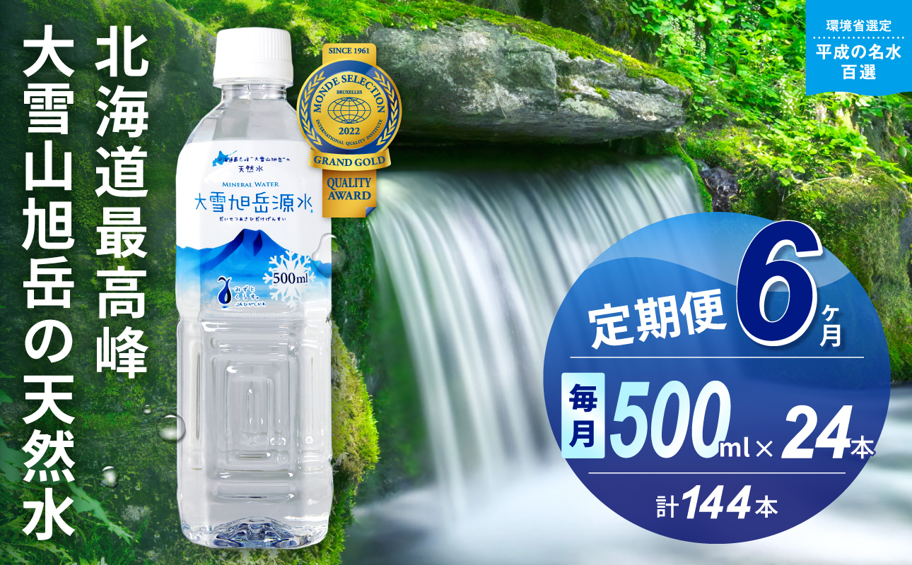 【6ヵ月定期便】大雪旭岳源水（500ml×24本）
