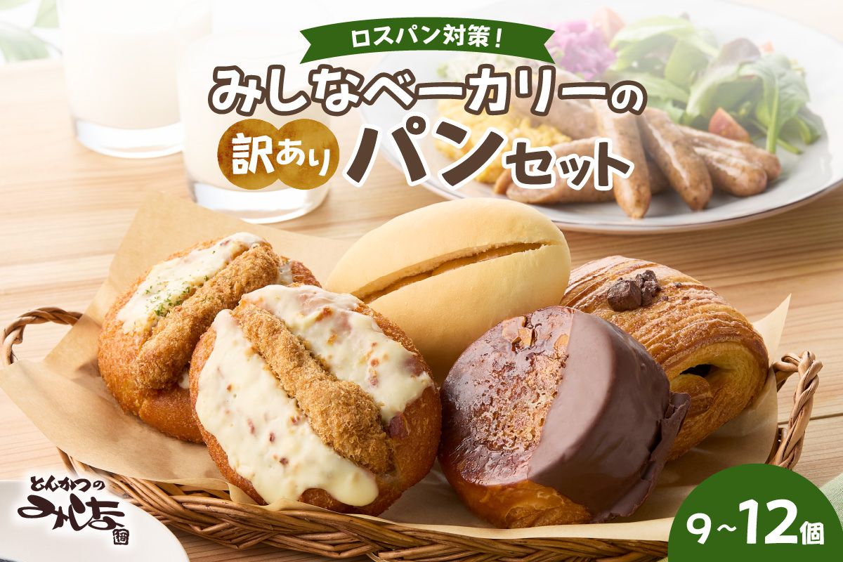 【訳あり】北海道産素材のこだわったみしなベーカリー パンおまかせセット！（9～12個）訳ありパン 北海道産素材 パンセット みしなベーカリー直送 手作りパン 北海道小麦 パン詰め合わせ 