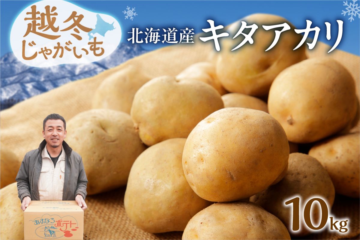 2026年発送分先行受付！ホクホク あま～い！ 低温貯蔵！北海道産 越冬じゃがいも キタアカリ 約10kg 【じゃがいも いも 芋 キタアカリ 産地直送 越冬 10kg】