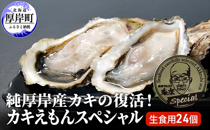 純厚岸産カキの復活 カキえもんスペシャル 24個 生食用 牡蠣 北海道 カキ 厚岸で一番小さい牡蠣 魚貝類 生牡蠣 かき メルマガ掲載商品2 
