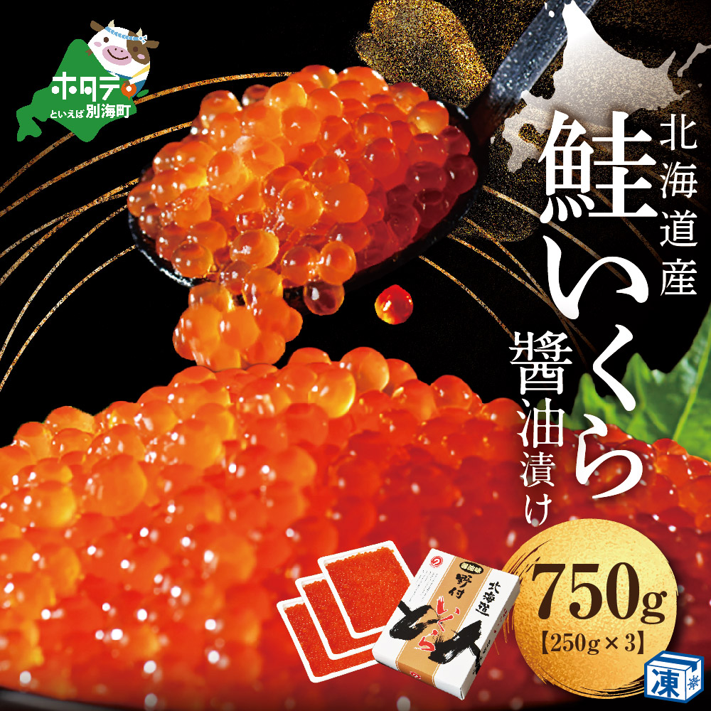 いくら！漁協 直送！本場「北海道」 いくら 醤油漬け 750g！【NK003NQ13】( いくら いくら醤油漬け いくら醤油漬 醤油いくら 鮭いくら 国産いくら 北海道産いくら 地場産いくら 道産いくら 別海町 ふるさと納税 ふるさと ikura お届け）