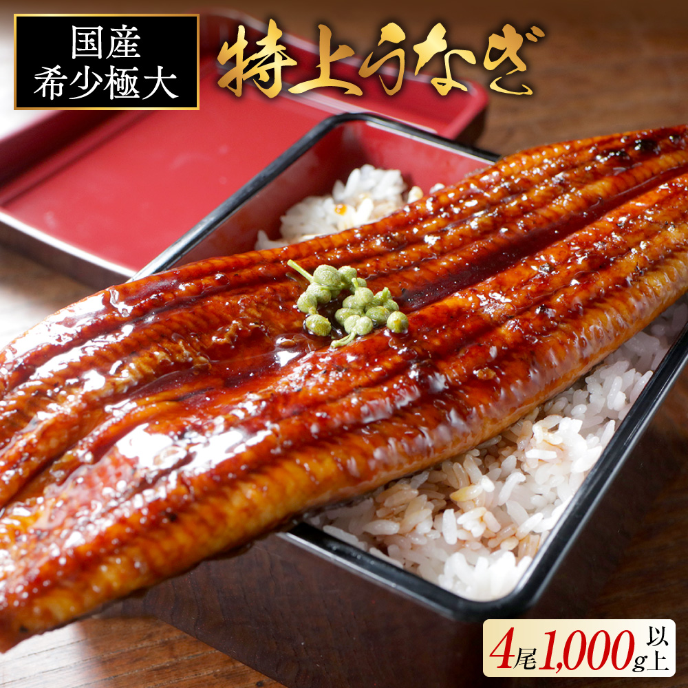 （6月）国産 希少 極大 特上うなぎ(250g×4尾)