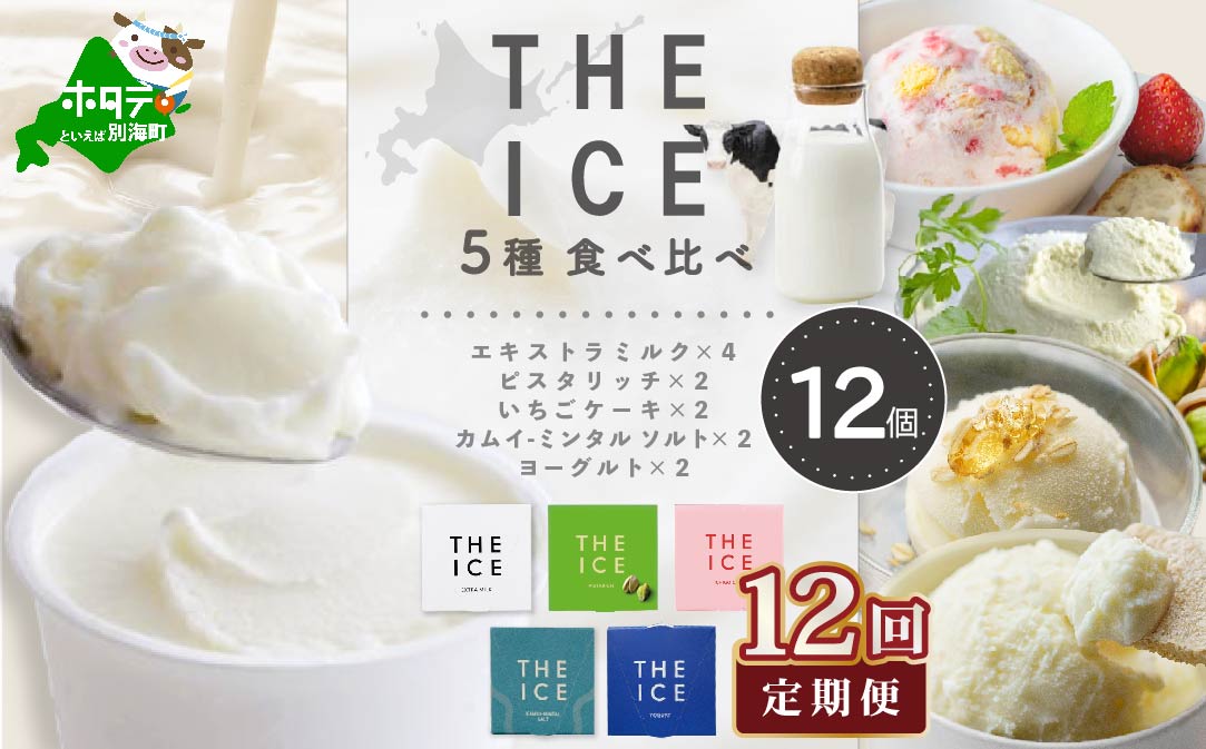 【毎月12回定期便】【THE ICE】5種食べ比べ 5個セット【CJM120206】
