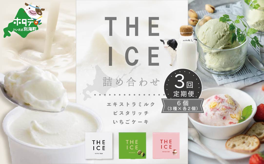 【毎月定期便】【THE ICE】3種詰合せ6個セット×3ヵ月定期便 【be003-1072-100-3】