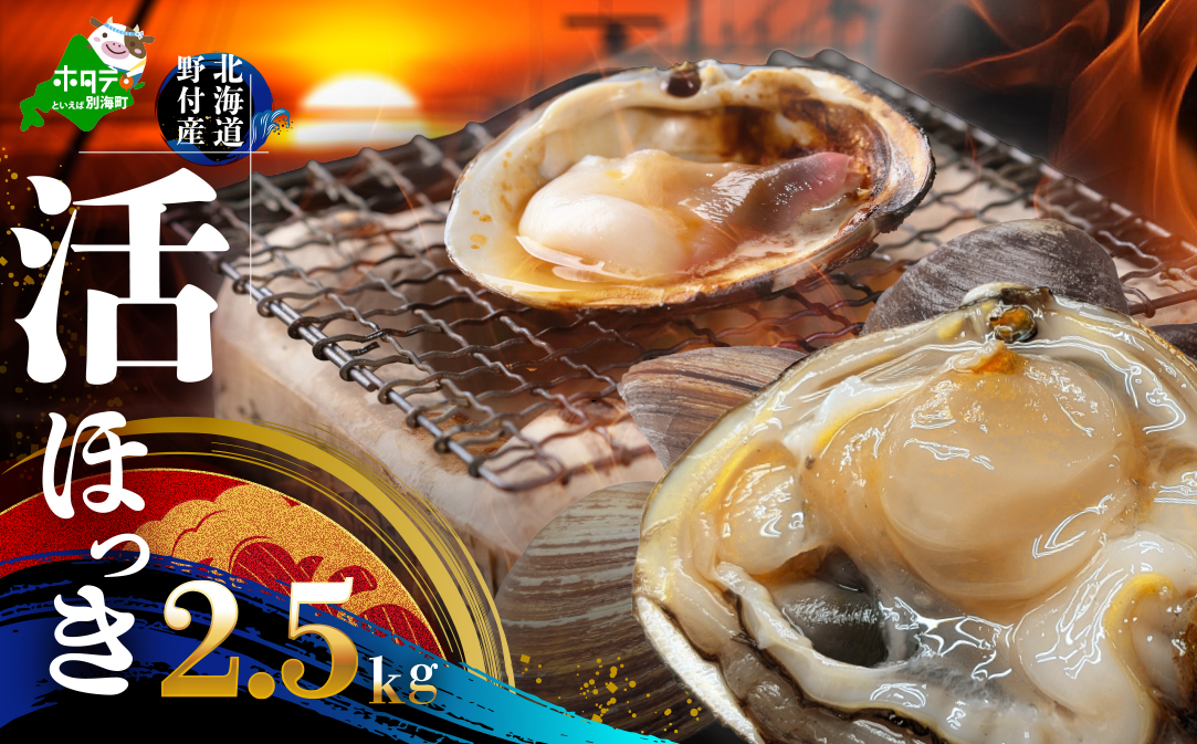 北海道 別海町産 活ホッキ 2.5kg【UY0000025】